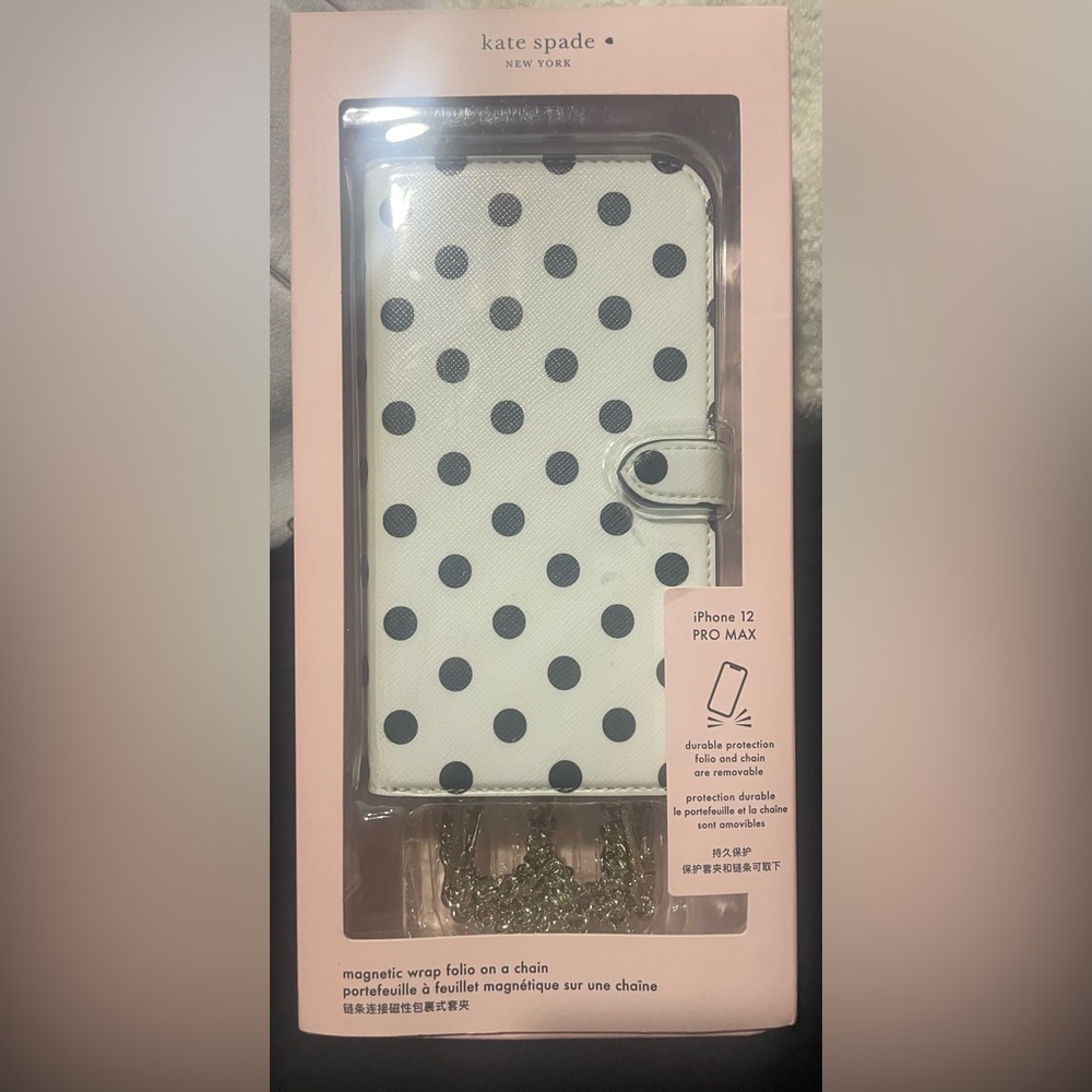 kate spade White and Black Polka Dot iPhone 12 Pro Max Case